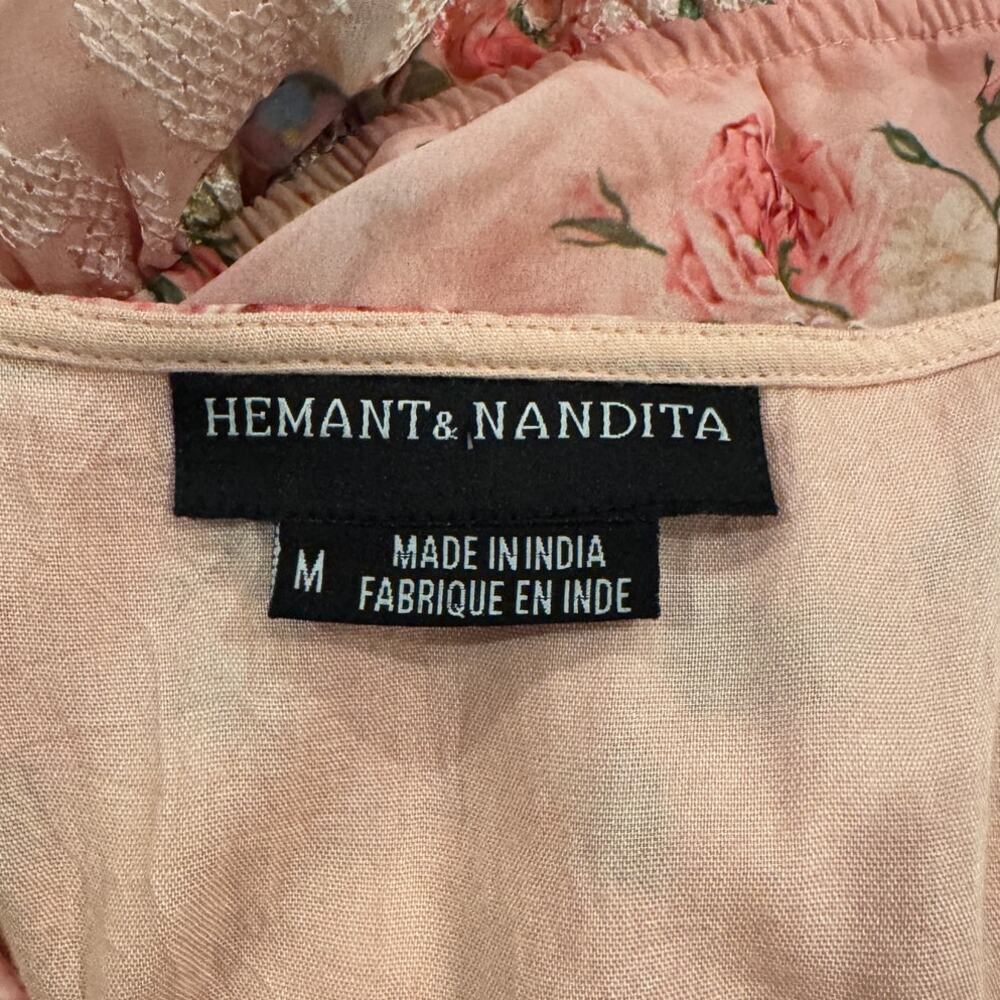 Hemant & Nandita Anthropologie Rose Garden Blouse Size Medium - Picture 7 of 11